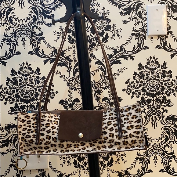 Handbags - Brown/leopard calfskin handbag